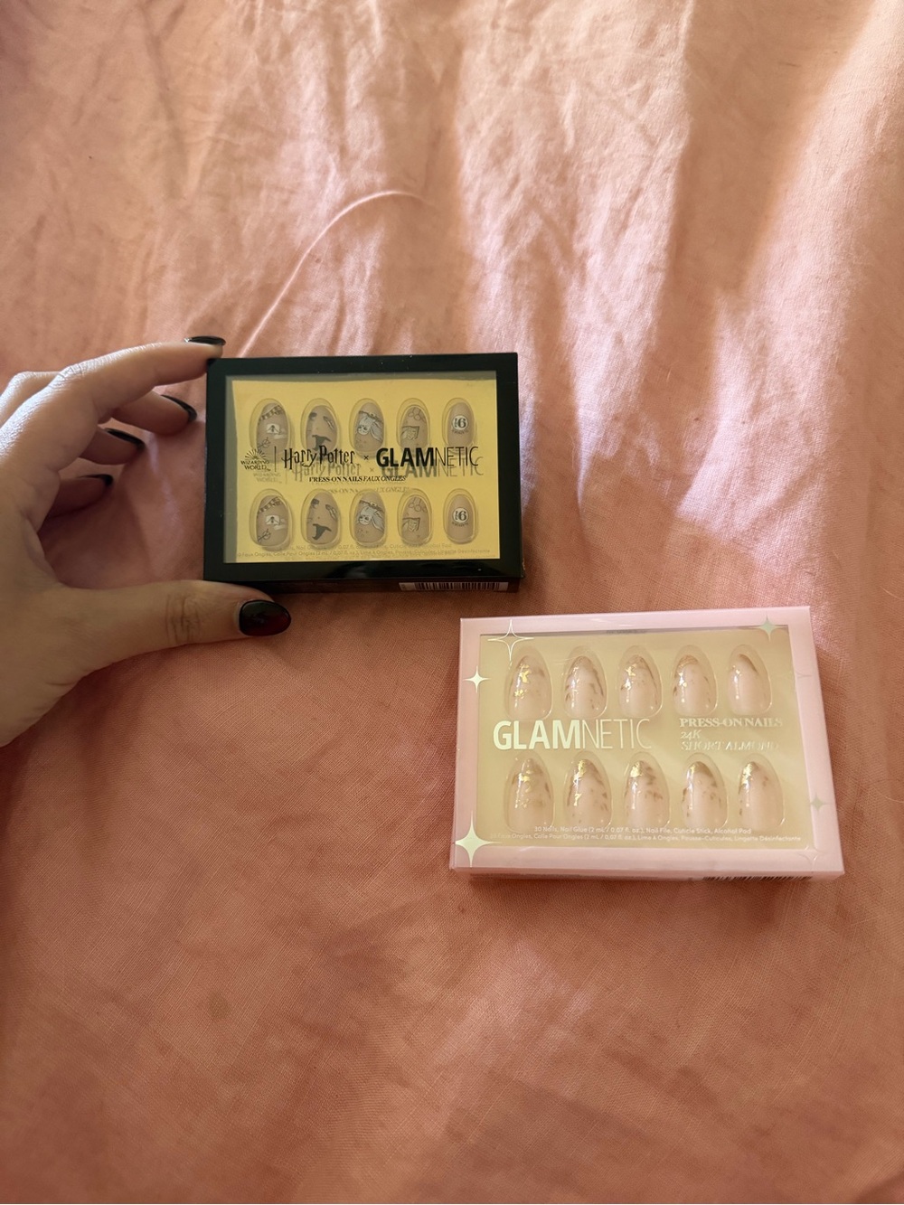 Press-On Nails Set - Pink Nude and Harry Potter Glamnetic Nails